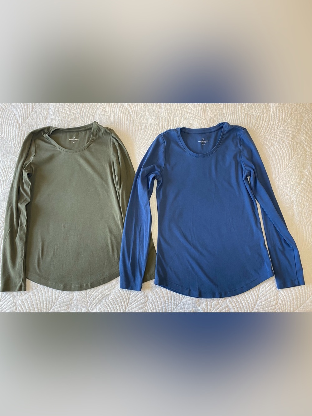 Denver Hayes Long Sleeve Fitted Tee Set - Olive & Royal Blue